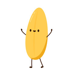 Rice character design. rice vector on white background. rice seed.