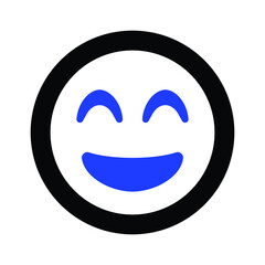 Obraz premium Grin beam emoji vector icon 