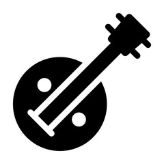 
African guitar icon design, solid vector 
