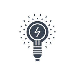 Idea Related Vector Glyph Icon. Isolated on White Background. Vector Illustration.