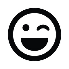 Fototapeta premium Wink Emoji Smile Emotion Twinkle Grin