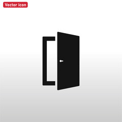 Door icon vector . Open Door sign