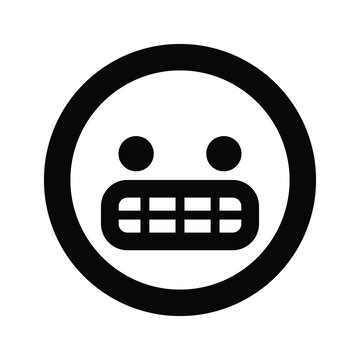 Grimacing Face Emoji Icons Vector