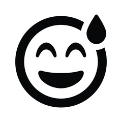 Grin beam sweat emoji icon