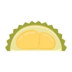 Durian cartoon vector on white background.