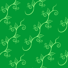Seamless Ornamental Leaf Pattern - Decorative Flower Background - Abstract Plant Vector