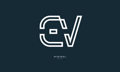 Alphabet letter icon logo EV