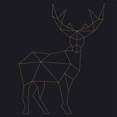 Vector abstract polygonal geometric christmas symbol. Deer.
