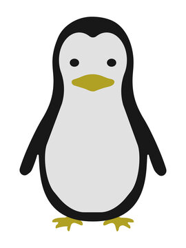 Penguin black. Isolated penguin AI.