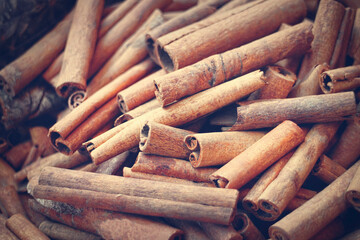 Cinnamon Sticks at a Market Stall, Dubai Souk