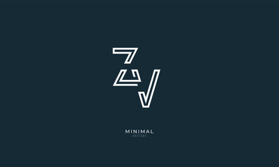 Alphabet letter icon logo ZV