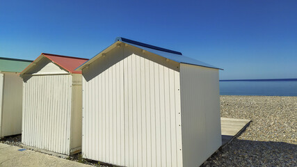 Obraz premium cabanes de plage de la ville du Tréport (France)