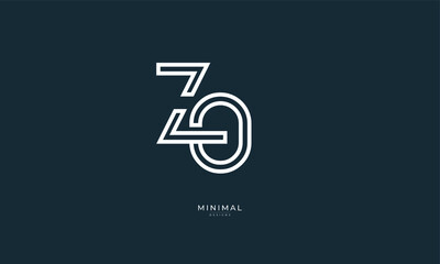 Alphabet letter icon logo ZO