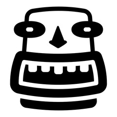 
An icon design of tiki idol mask in solid vector 
