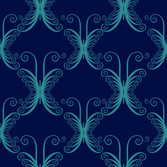 Seamless Abstract Butterfly - Luxury Pattern - Decorative Background Vector