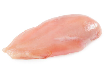 Raw chicken fillet isolated on white background