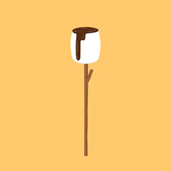 Marshmallows. Marshmallow stick vector. Marshmallow logo design.