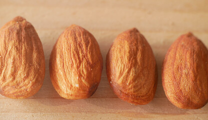 dried almond nut, almond seed isolated background