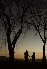 Fototapeta na wymiar silhouette of a couple 