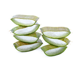 Aloe sliced, isolated on a white background