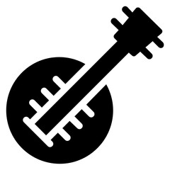 
Guitar icon design, solid vector 
