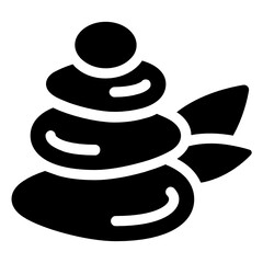 
Spa stones in glyph  icon design, salon massage accessories  
