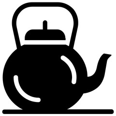 Obraz premium Tea kettle icon, glyph of teapot 