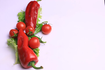 vegetables on a white background