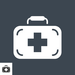 First Aid Kit related vector glyph icon. Isolated on black background. Vector illustration.