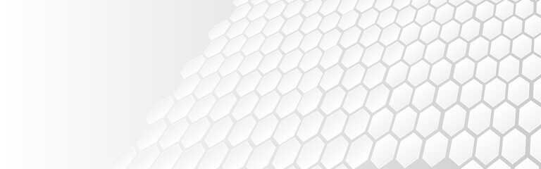 White abstract polygon banner background. Vector 3d hexagon paper texture.