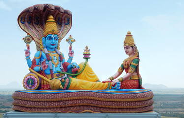Hindu God Vishnu and Goddess Lakshmi idol