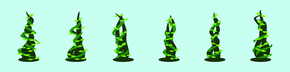 set of beanstalk cartoon icon design template with various models. vector illustration isolated on blue background