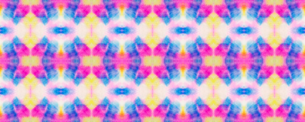 Seamless Pattern. Blue Vintage Bohemian Wallpaper. Watercolor Seamless Tie Dye. Endless Watercolor Batik. Multicolor Lace Ikat. Vintage Endless Embroidery. Exotic Peruvian Repeat.