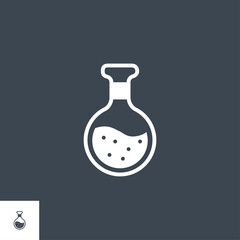 Chemistry related vector glyph icon. Isolated on black background. Vector illustration.