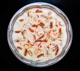 Rice Pudding ( Payesh / Payasam ) on a plate