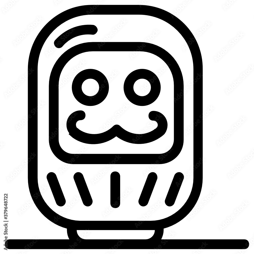 Poster japan traditional mask, editable glyph icon