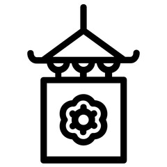 
A traditional lantern icon in modern solid style 
