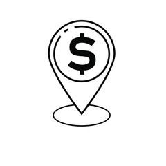 dollar icon on a white background, vector illustration
