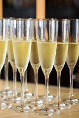 Champagne in glasses on a very special event