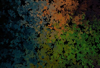 Dark Green, Red vector background with abstract shapes.
