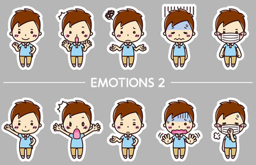 男性の表情イラスト10点セット