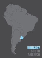 South America Uruguay map