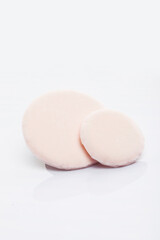 Powder puff on white background