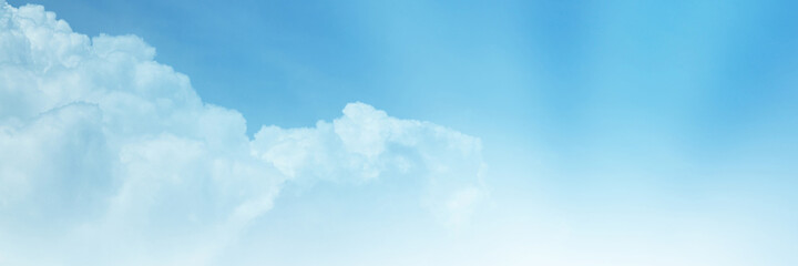 Blue sky with white cloud. The summer heaven is colorful clearing day Good weather and beautiful nature in the morning.