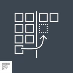 Drag and Drop Vector Icon. Thin Line Vector Illustration. Adjust stroke weight - Expand to any Size - Easy Change Colour