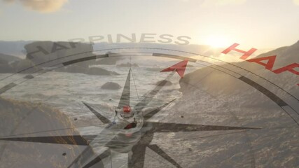 Compass happiness over beach. - Powered by Adobe