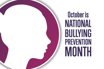 National Bullying Prevention Month. October. Holiday concept. Template for background, banner, card, poster with text inscription. Vector EPS10 illustration.