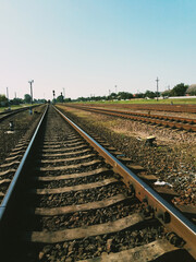 railroad tracks in the countryside
