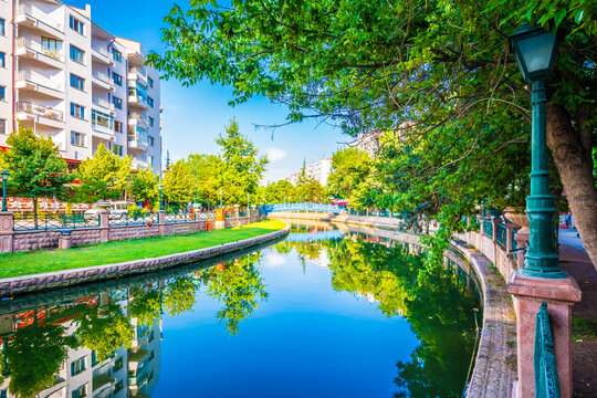 Porsuk River view in Eskisehir. Eskisehir is a modern city in center of Anatolia.