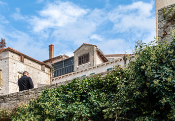 Fototapeta premium View of old sandstone houses in Sibenik, Croatia